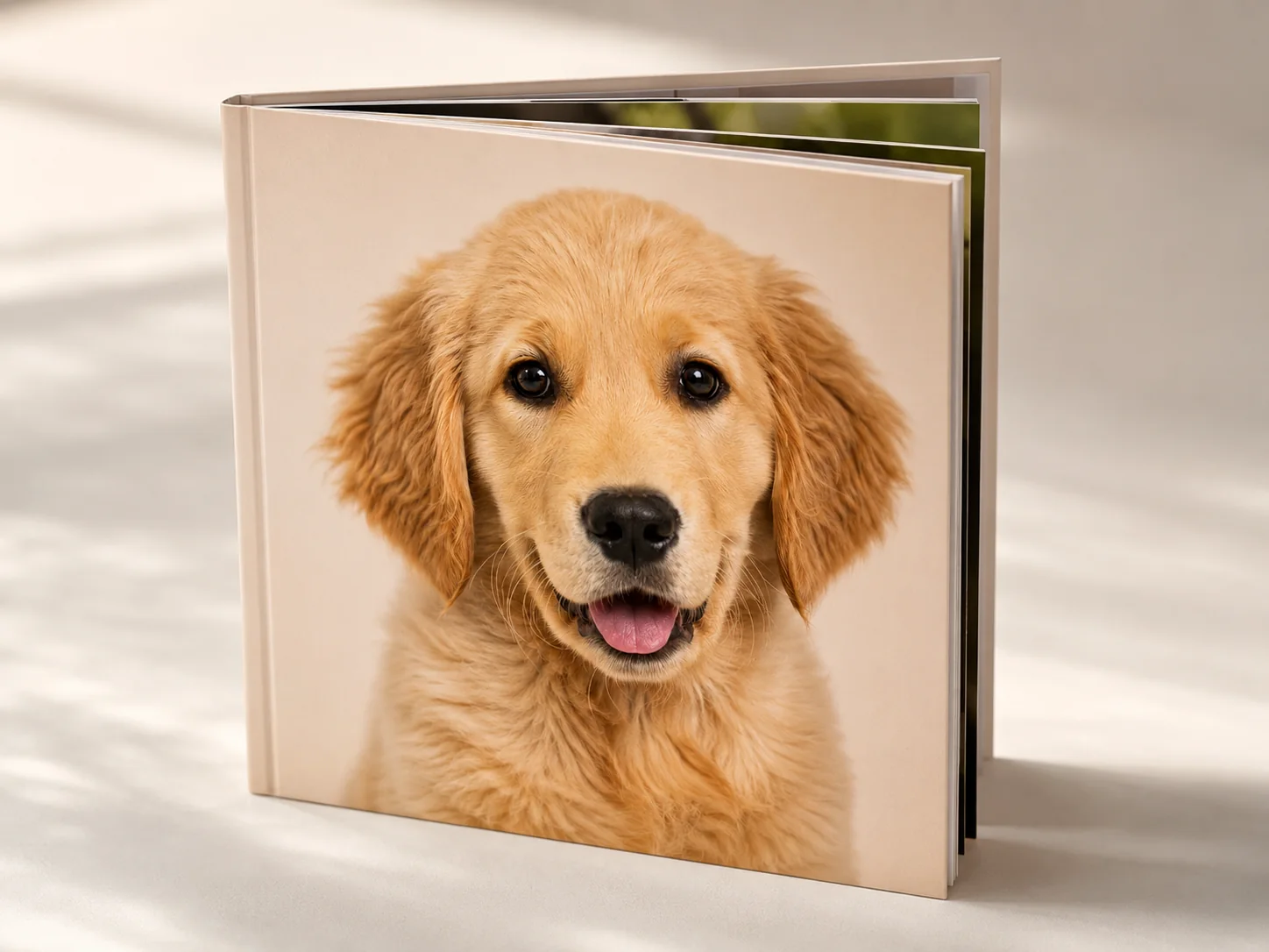Softcover pet photo album with puppy cover