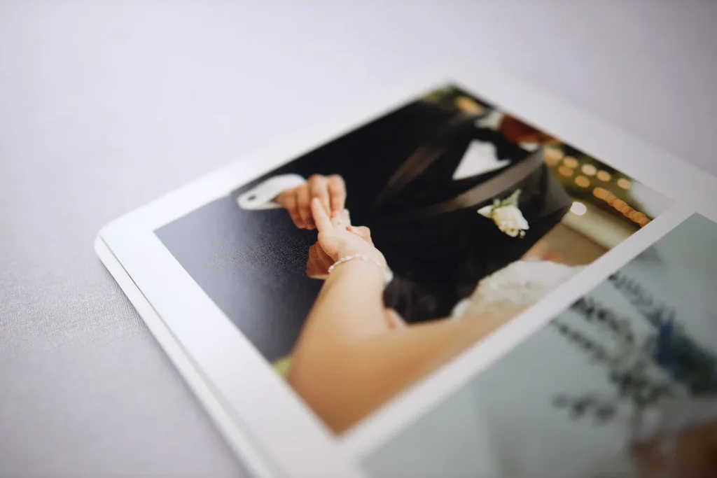The inside look of our premium glass cover photo album