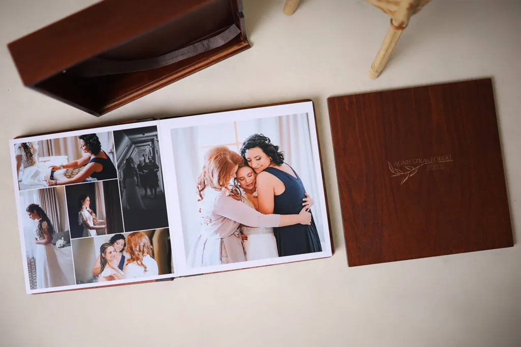 Wooden cover album pages